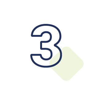 Ein großer, fetter, dunkelblauer Umriss der Zahl 3 befindet sich in der Mitte eines hellgrauen Hintergrunds mit einem schwachen, blassgelb-grünen Quadrat teilweise dahinter.